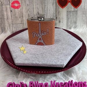 Orange Paris Flask
